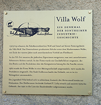 Tafel an der Villa Wolf in Sontheim